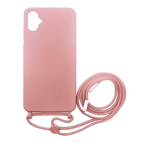 Silicone Case with String for Samsung Galaxy A05 Pink